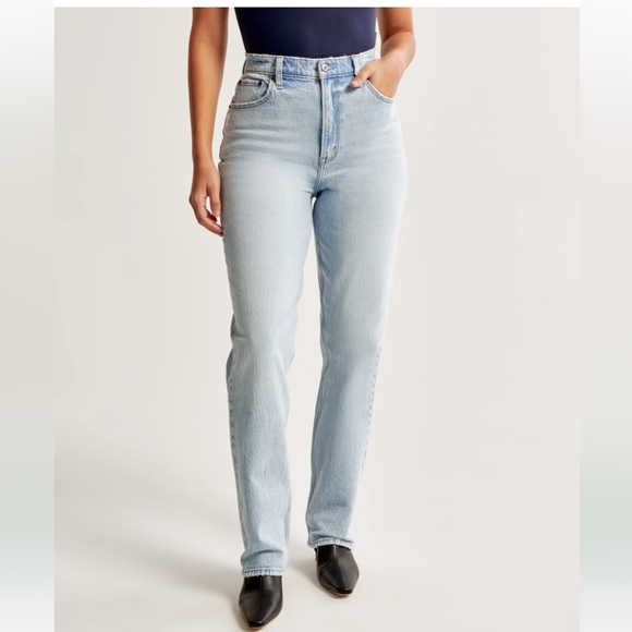 Abercrombie & Fitch Denim - New Abercrombie & Fitch Curve Love Ultra High Rise 90s Straight Jean size 28